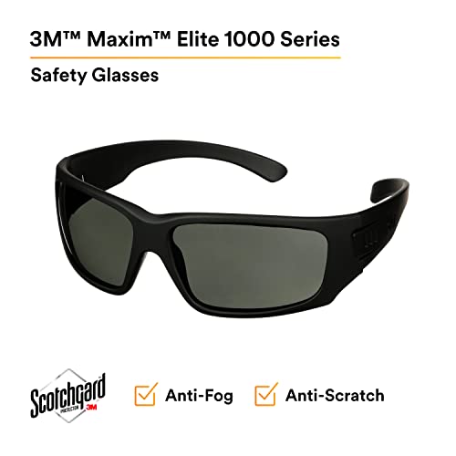 Maxim 3M Elite 1000 Series, MXE1002SGAF-BLK, Black Frame, Scotchgard Anti-Fog Coating, Gray AF-AS Lens - style: Gray Lens