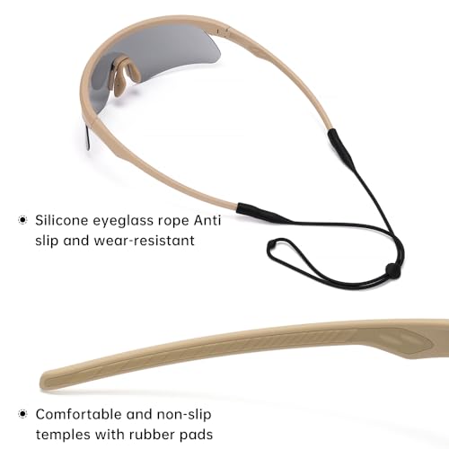 Polarized Protective safety Sunglasses UV400, Lightweight Wraparound Shooting Sports Glasses for Men Women - color: Tan Yellow