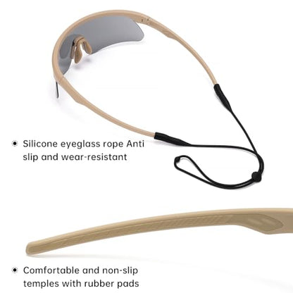 Polarized Protective safety Sunglasses UV400, Lightweight Wraparound Shooting Sports Glasses for Men Women - color: Tan Yellow