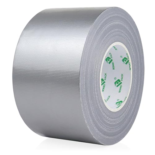 BOMEI PACK Silver Sticky Duct Tape Heavy Duty Strong Industrial Color Duct Tape 3.6inch x 72yds for Packing and Repairing 1 Pack - color: Silver