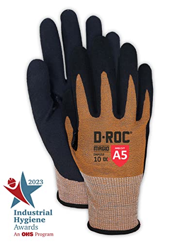 MAGID D-ROC ANSI A5 DX+ Technology VersaTek Grip Work Gloves, 12 Pairs, Size 12/3XL, DXPG53 - size: 12/XXXL, style: 12 Pairs