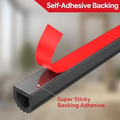 UIOCSSC EPDM Rubber D-Shaped Weather Stripping 26FT RV Door Seal with Strong Self Adhesive, Trailer & Truck Bed Seal, Tonneau Cover, Marine Boat Hatch Gasket, W:0.59"; H:0.61"