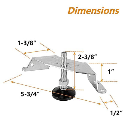 POWERTEC Corner Leveling Feet 12PK, Heavy Duty Adjustable Corner Bracket Levelers with Nylon Foot for Cabinets, Vanities, Furniture & Shelves (71157-P3V) - size: Set of 12, style: Corner leveling feet