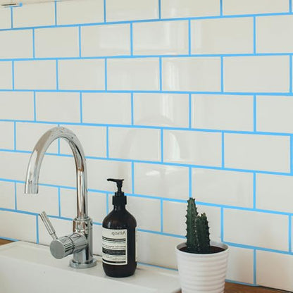 PentaUSA Tile Grout Repair Kit - Blue Premixed Acrylic Sanded Grout, Water-Resistant Grout Filler for Bathroom&Shower, Kitchen Floor, Fast Drying, with Applicator, 13.4 oz (380g) - style: Blue