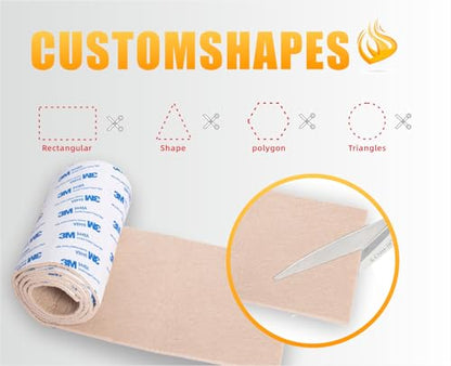 Mariyandh Felt Furniture Pads,40 x 5 Inch Felt Pads for Furniture Non Slip Self Adhesive Cuttable Felt Tape,Beige Heavy Duty Felt Strip Roll for Protecting Hardwood Floors Chair Wall Protector - size: 5"x 40"Beige