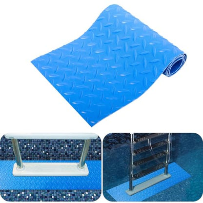 9x36 inches Swimming Pool Ladder Mat Protective Swimming Pool Step Pad for Above Ground Swimming Pool Ladder Pad Vinyl Non-Slip Pool Liner - size: 9x36 inches