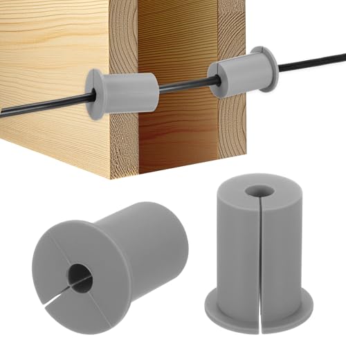 M METERXITY 2-Pack Cable Routing Kit, for 1 Inch Wall Hole Silicone Feed Through Wall Grommet Cable Punch Grommet Wall Hole Cover Bushing for Ethernet Cable [38mm Length, Grey] - color: Gray, size: 1" x 1.5"