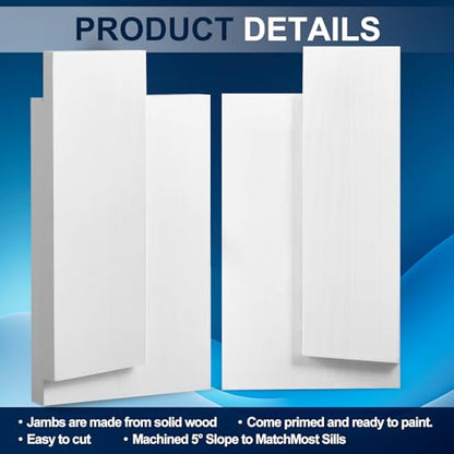 CroBlissful Pine Wood Door Frame Rot Repair Kit, 6-9/16" x 12" All-in-One Exterior Door Jamb Reinforcement Kit for Inward-Opening Doors & Window Sills, Durable Wetproof Paint, DIY Friendly - size: 6-9/16" W X 12" L
