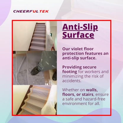 Heavy-Duty Temporary Floor Protection, All Purpose Scratch & Waterproof-Worry Free, Underlayment, Renovation & Construction Canvas Drop Cloth Tarp, Anti-Slip, Durable, Reusable 3'x150'-450 SQFT