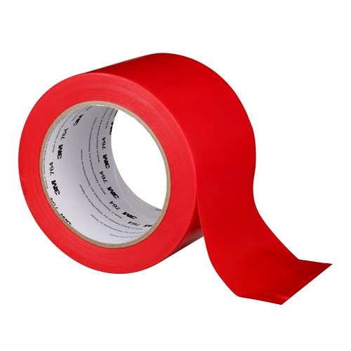 3M Vinyl Tape 764, General Purpose, 3 in x 36 yd, Red, 1 Roll, Light Traffic Floor Marking Tape, Social Distancing, Color Coding, Safety, Bundling - color: Red, size: 3 in X 36 Yd