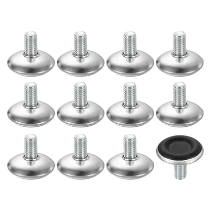 uxcell 12Pcs M8 Thread Furniture Feet Levelers, 28x15mm Adjustable Leveling Table Feet, Screw on Furniture Glide Leveling for Chair Stool Legs, Black - color: Black, size: M8 x 28 x 15mm