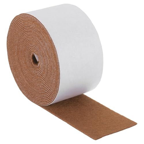 uxcell Felt Strips with Adhesive Backing, 2" x 177" x 0.06" Anti Scratch Furniture Felt Tapes Self-Stick Pads for Protecting Hardwood Floor, Light Brown - color: Light Brown, size: 2"x177"x0.06"