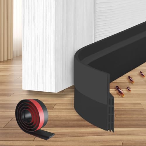Ohuhu Door Draft Stopper Weather Strip-Under Door Draft Blocker Door Sweep Seal Strip for Exterior Interior Doors-Cold Winter Door Gap Filler Bottom Noise Block Draft Guard Insulator 39" L x2 W Black - color: Black, size: 39"L x 2"W