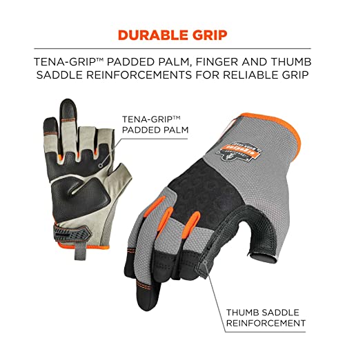 Ergodyne Medium Pack of 1 Heavy-Duty Framing Gloves, Gray, Unisex - size: Medium