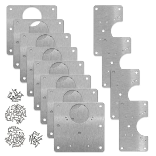 Stainless Steel Cabinet Hinge Repair Plate Kit with Mounting Screws, Durable Door Hinge Fixing Bracket for Kitchen Cabinets, Cupboard Doors & Furniture, Multiple Pack Sizes (12 PCS) - size: 12pcs