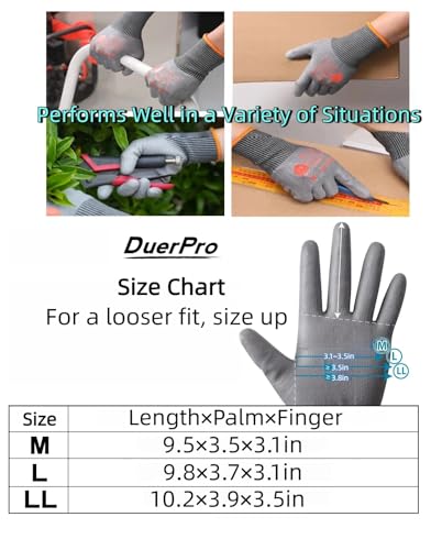 Cut-Resistant Gloves ASNI A5 Design in Japan Safety Heavy-Duty Coated Non-Slip Grip Work Glove for Construction DIY - size: X-Large