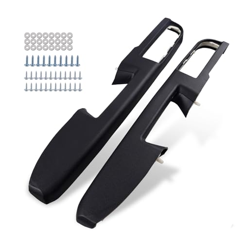 80994 Front Door Driver & Passenger Side Armrest with Release Handle Above Armrest 27inch Left Right Fit for Chevrolet Chevy GMC Sierra Silverado Tahoe Suburban 2010-2014 Replace OE# 84127280 - color: Black, size: Driver & Passenger Side