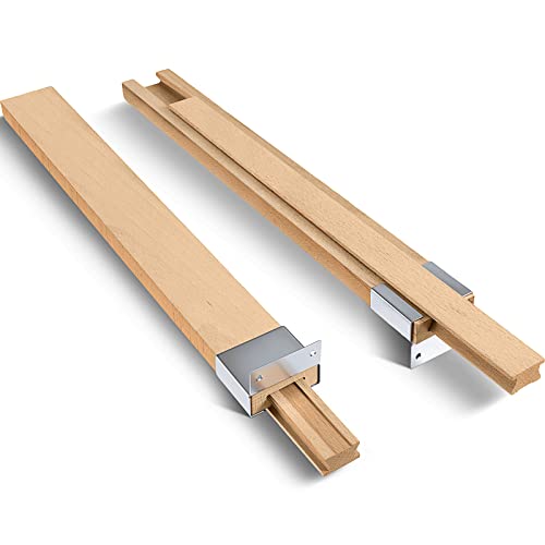 Maitys 2 Pcs Wood Drawer Slides Bottom Mount Classic 16 Inches Center Guide Track with Metal Slide Glides Traditional Wooden Drawer Rails for Dresser Replacement - size: 16 Inches