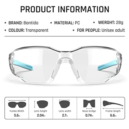 Safety Glasses Anti-Fog Lens,Adjustable Frames Eye Protection Goggles For Men Women - color: Liblue