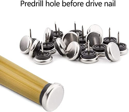 20pcs Round Heavy Duty Furniture Pads,Ulifestar Nail On Furniture Sliders Hardwood Floor Protectors Metal Nail On Glides for Chair Table Desk Cabinet Sofa Couch Leg Feet Non Slip Glides (Dia 22mm) - size: DIA 22mm