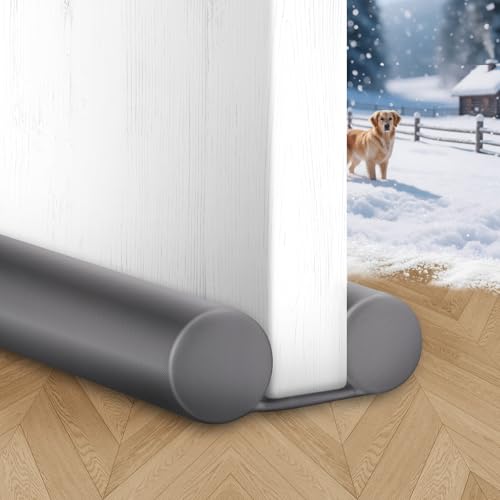 MAXTID 32" Gray Door Air Draft Stopper - Wind Blocker for Bedroom Doors & Small Apartments - color: Gray, size: 32 in