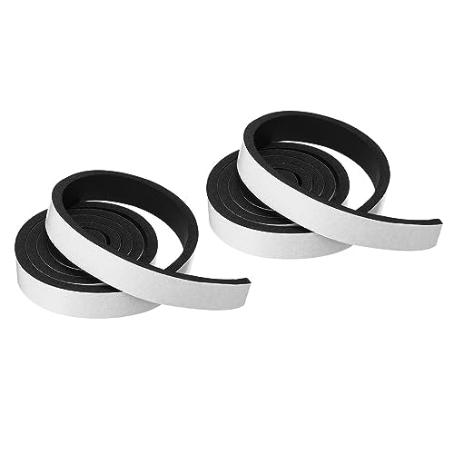 PATIKIL Foam Weather Stripping for Doors, 2 Rolls 1-3/16" W x 3/8" T Foam Seal Tape Adhesive Insulation Strip for Door Window Air Conditioning, Black(13 Ft Total Length in 2 Rolls) - size: 1-3/16" W x 3/8" T