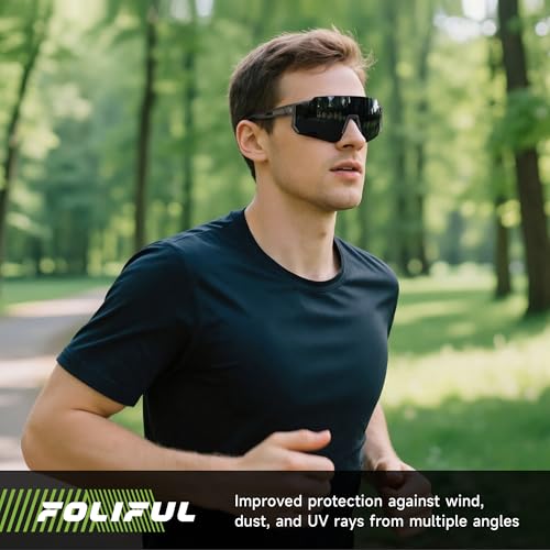 3 Pack Polarized Sunglasses for Men Women, Sports Mens Sunglasses with UV Protection for Baseball Cycling Running - color: B09-gray/Red/White