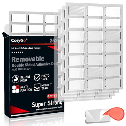 Large Mounting Putty No Trace, Museum Double Sided Tape Glue Adhesive Dots Clear Sticky Tack, Non-Toxic Picture Hanging Adhesive, 0.39 x 0.78 in (252 Pcs) - size: Large (252 Pcs)