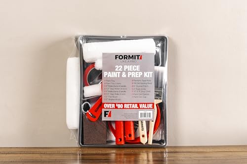 Formit Paint Roller Kit - Complete Painting Prep Set, Includes Paint Rollers and Tray, Paint Brushes, and Wall Repair Kit - Paint Brush Kit for House Painting (22-Piece Set)