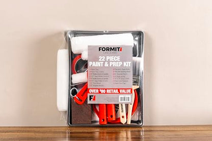 Formit Paint Roller Kit - Complete Painting Prep Set, Includes Paint Rollers and Tray, Paint Brushes, and Wall Repair Kit - Paint Brush Kit for House Painting (22-Piece Set)