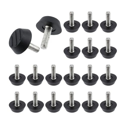 Quacc 20 PCS M6 Thread Patio Furniture Levelers Adjustable Furniture Feet Screw in Leveling Feet Adjusters for Garden Chairs, Tables, Cabinets, Bar Stool Legs