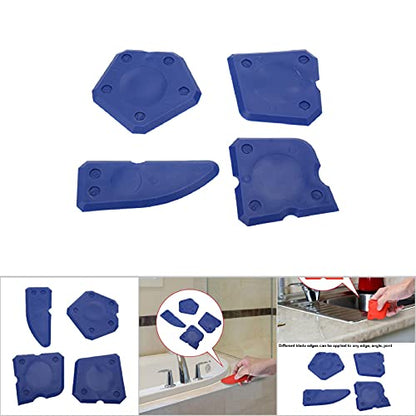 Caulk Remover Tool, Silicone Caulking Tool 4 Pieces Silicone Finishing Tools Caulking Tools Caulking Tool Kit Caulking Tool Set for Silicone Sealant Grout Finishing Sealing
