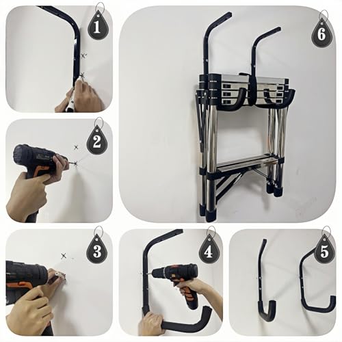 Overhead Garage Storage Rack, Heavy Duty Ceiling Storage Hooks Utility Hanger for Lumber Ladder Bike & Other Bulky Items (4)