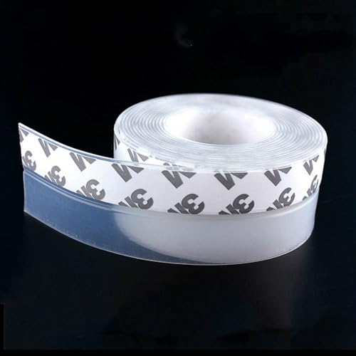 5M/16ft Window Sealing Strip, Self Adhesive Weather Stripping 35mm Width, Silicone Door Bottom Seal Strip Tape for Gaps of House Glass Shower Window and Door Weatherproof Soundproof, Transparent - size: 5M/16ft 35mm Transparent