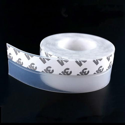 5M/16ft Window Sealing Strip, Self Adhesive Weather Stripping 35mm Width, Silicone Door Bottom Seal Strip Tape for Gaps of House Glass Shower Window and Door Weatherproof Soundproof, Transparent - size: 5M/16ft 35mm Transparent
