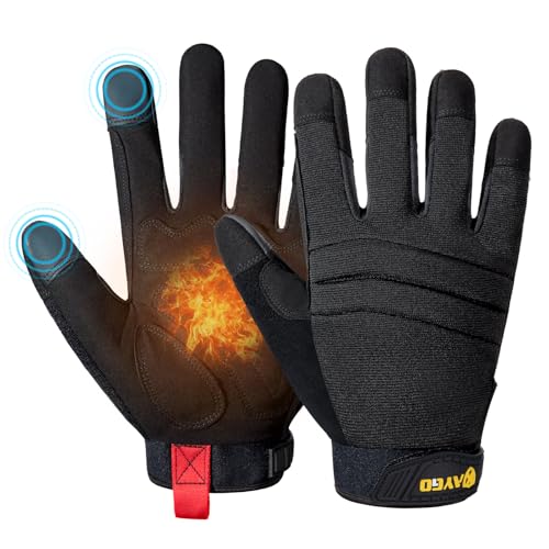 KAYGO Insulated Mechanic Work Gloves,KG127W Winter Thermal Safety Work Gloves for Men and Women, Double Lining,Heavy duty,Improved dexterity,Excellent Grip,Ideal for outdoor jobs,XL - color: Black(thermal), size: X-Large