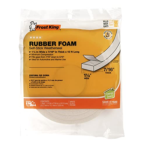 Frost King R516WH Sponge Rubber Foam Tape, 1/4" x 7/16" x 10'