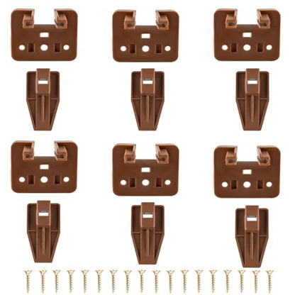 Compatible with kenlin Rite Trak 1 Drawer Track Guide and Glides, 6 Sets of Dresser Center Mount Plastic Drawer Slides - Fits Most Furniture Drawer System Such as Vaughan Bassett, Legacy and Pulask