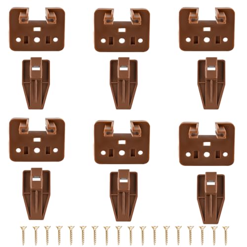 Compatible with kenlin Rite Trak 1 Drawer Track Guide and Glides, 6 Sets of Dresser Center Mount Plastic Drawer Slides - Fits Most Furniture Drawer System Such as Vaughan Bassett, Legacy and Pulask