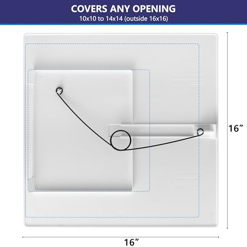 EASY-EXS Access Panels Spring-Fit 14"x14" (External 16"x16") Square (SAP1414) for Drywall, celing, Electrical, Plumbing Hole Covers - size: 14"x14" - 1 Pcs
