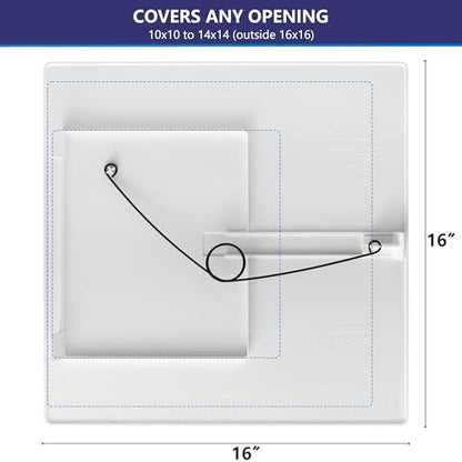 EASY-EXS Access Panels Spring-Fit 14"x14" (External 16"x16") Square (SAP1414) for Drywall, celing, Electrical, Plumbing Hole Covers - size: 14"x14" - 1 Pcs
