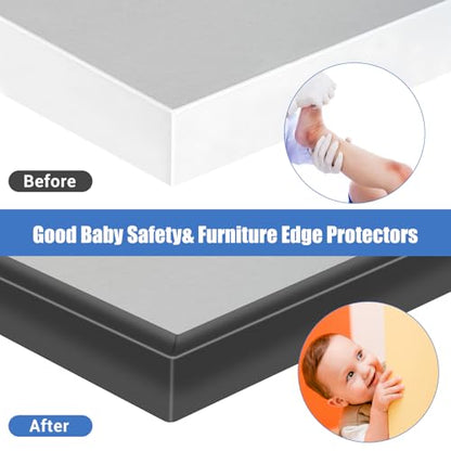 Rubber Edge Trim, Self-Adhesive U Channel Edge Protector for Interior Door Side, Woods, Flexible U Shaped Peel and Stick Edge Banding, Furniture Edge Guard, Fit 1-3/8"(35mm), 10Ft, Black - size: Fit 1-3/8"- L10'