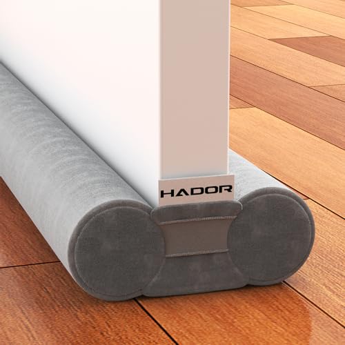 Door Draft Stopper for Bottom of Door, 32 Inch Under Draft Air Noise Light Blocker 26"- 32" Double Side Soundproof Sweep Filler Seal Gap up to 1.7" for French Patio Sliding Door Guard, Grey - color: Gray, size: 1 Pack - 32 Inch
