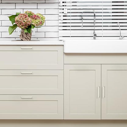 Ravinte 10 Pack Solid 4 Inch Center to Center Slim Square Bar Drawer Handles - Cabinet Hardware Brushed Nickel Pulls for Kitchen and Drawers - size: 4" Hole Center