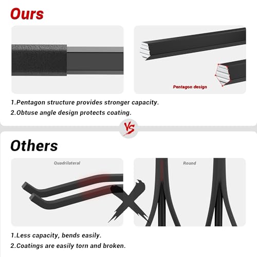 Ultrawall Garage Storage Hooks, Heavy Duty Steel Tool Organizer, 12.4 Inch Wall Mount Hangers Racks for Car Tires, Ladders, Chairs, Ropes and Garden Tools, 2 Pack