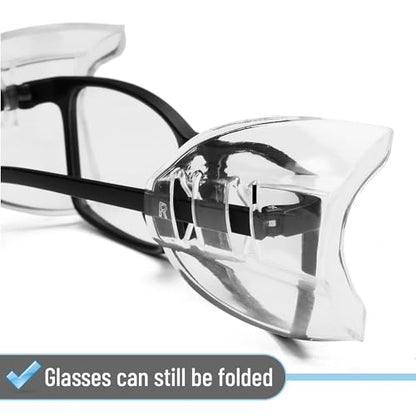UNCO- Safety Side Shields for Glasses, 2/4/6/10/12/16/20/24/30/32 pcs, Safety Glasses Side Shields for Eyeglasses - style: 10 Pcs