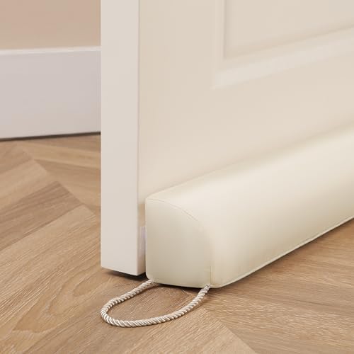 Sunolga Water Resistant Door Draft Stopper Blocks Hot and Cold Air with Removable Washable Cover for Bottom of Door, All-Season Seal for Wind, Door Sweep for Gaps Up to 3", Home Essentials, 36", Beige - color: Beige, size: 36 Inches