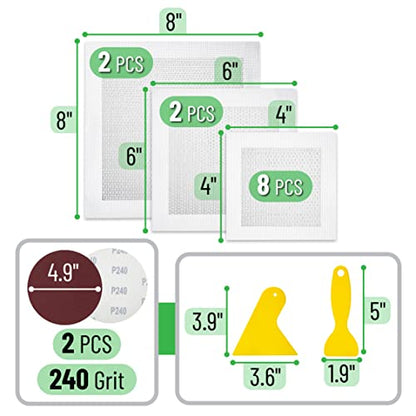 Bates Choice - Drywall Repair Kit, 16pcs, Dry Wall Patch Kits, Wall Repair Patch Kit, Wall Patch Repair Kit, Drywall Hole Patch, Drywall Patch Kit, Wall Hole Repair Kit, Drywall Patch Hole - size: 16 Pcs, 4", 6", 8"