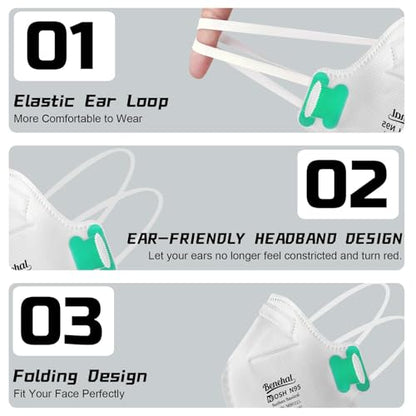 benehal NIOSH Approved N95 Mask Particulate Respirators, Pack of 25 N95 Face Masks, Individually Wrapped,White - color: White, size: 25 Count (Pack of 1)