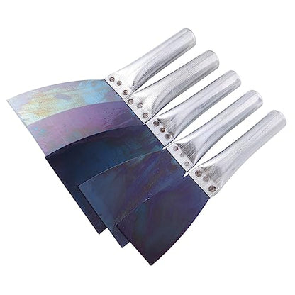 Tofficu Convenience Kit 5pcs Putty Knife Set Steel Drywall Scrapers for Cleaning